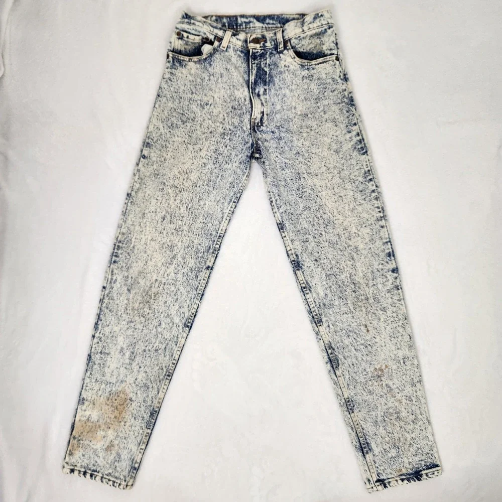 Vintage Levis 550 Acid Wash Jeans Mens 34x34 Relaxed Tapered Made in USA 1989